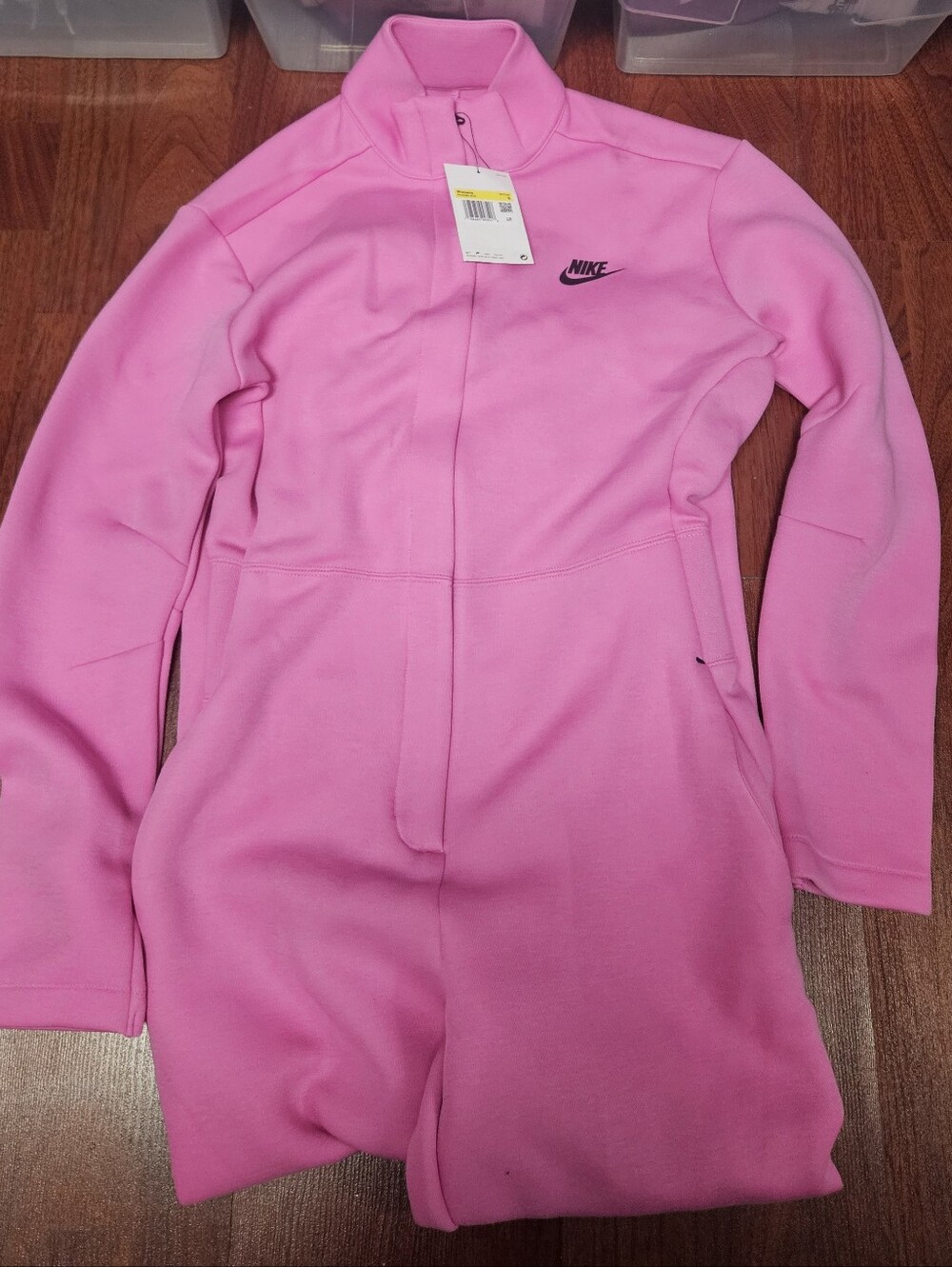 Nike Pink Tech Full-Zip One-Piece